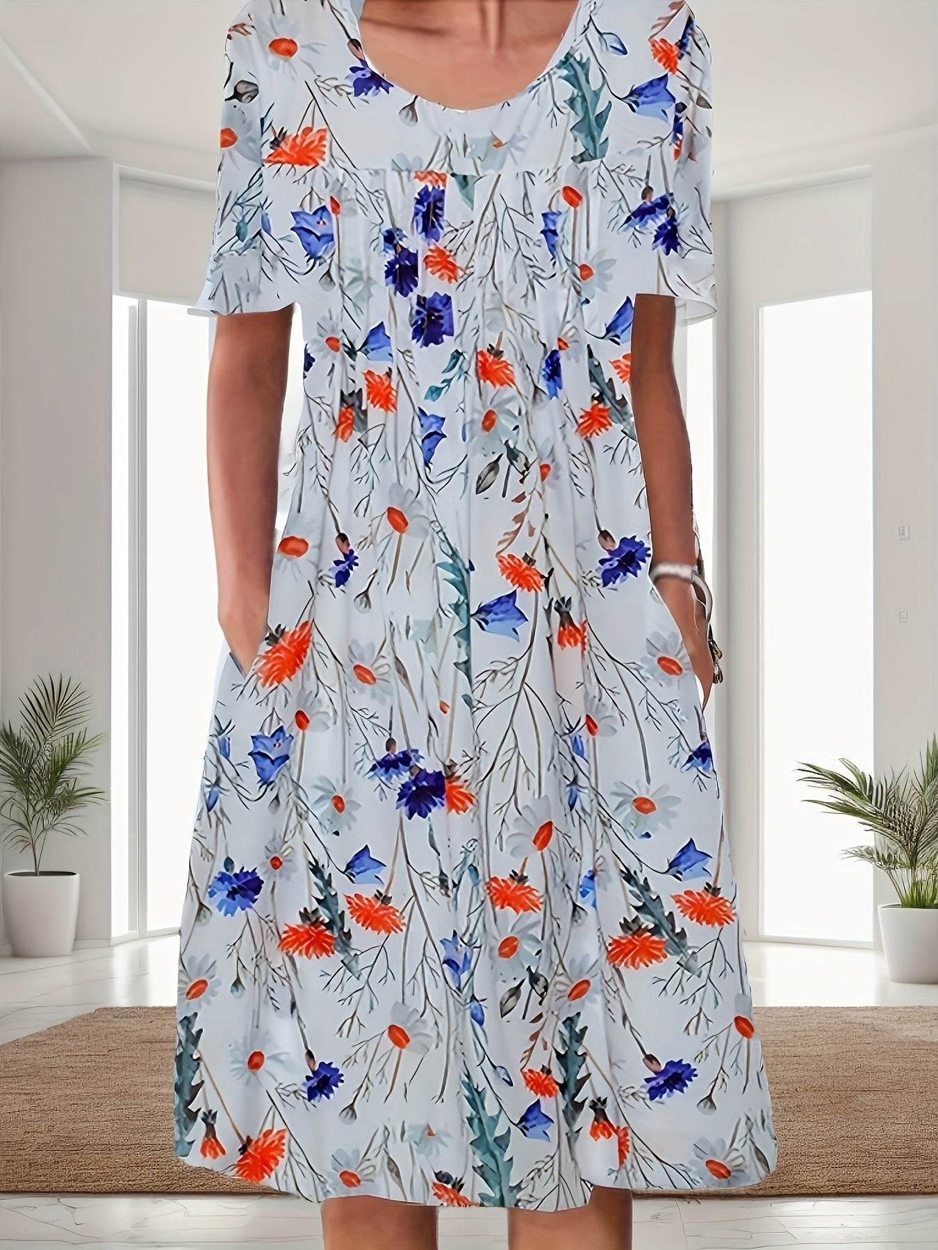 Maya | Blomstret Midikjole