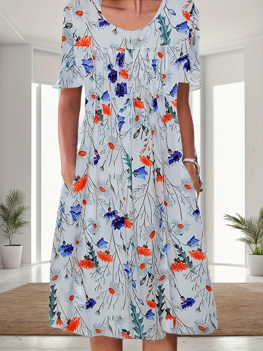 Maya | Blomstret Midikjole