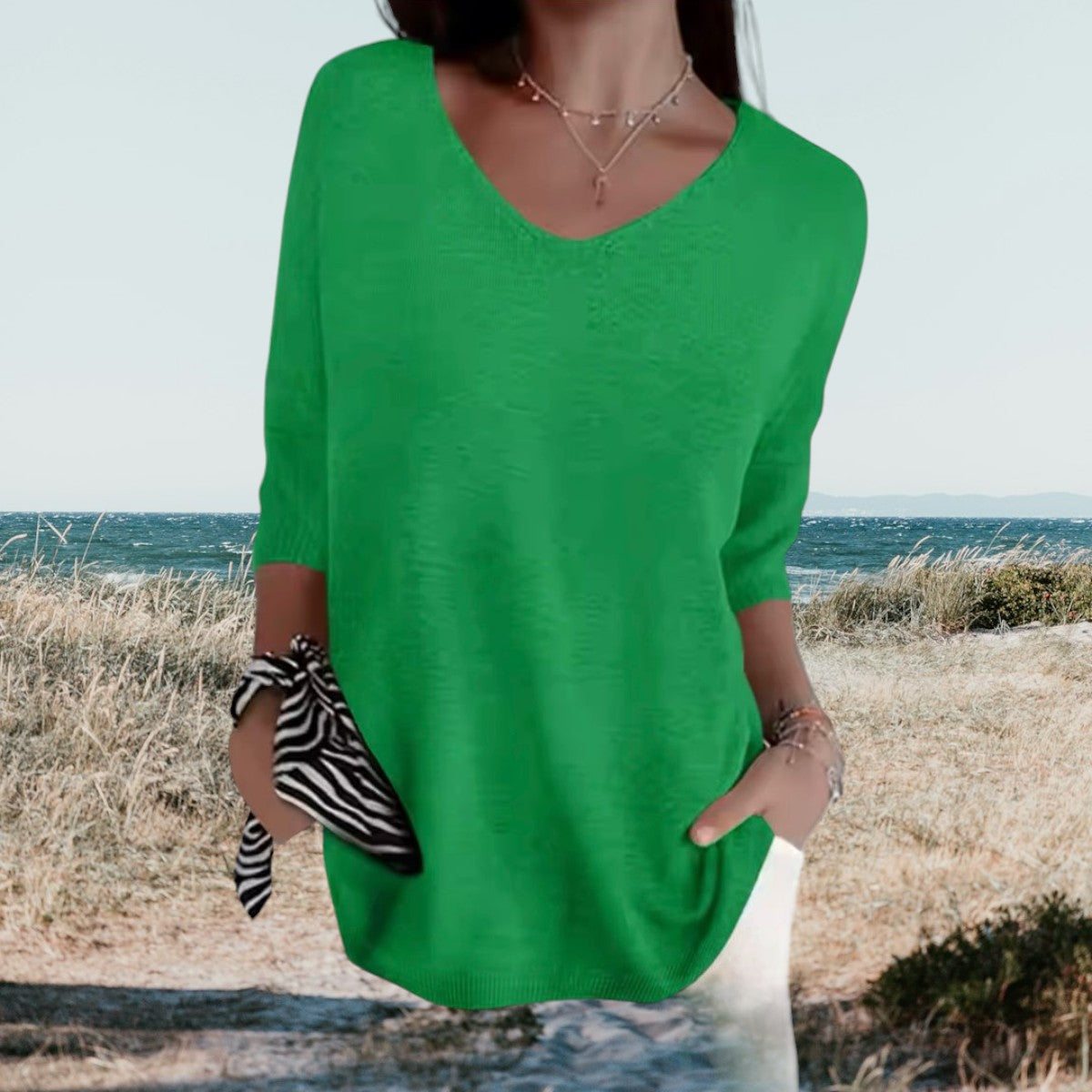 Maison Boulumi™ | Stilfuld V-Hals Casual Top
