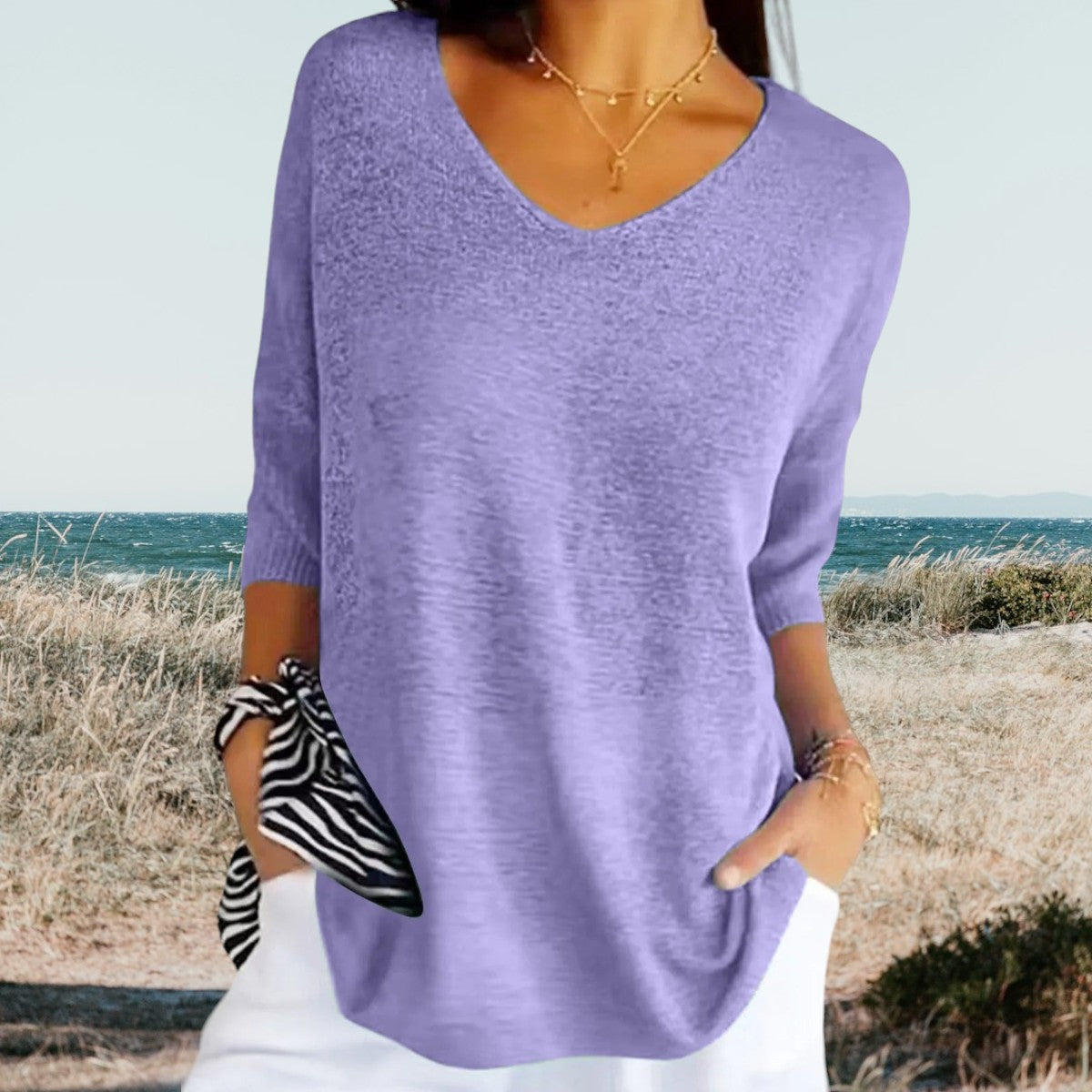 Maison Boulumi™ | Stilfuld V-Hals Casual Top