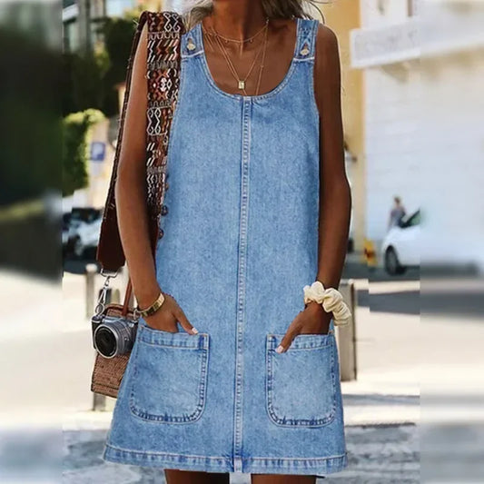 Maison Boulumi™ | Praktisk og Let Denim Sommerkjole