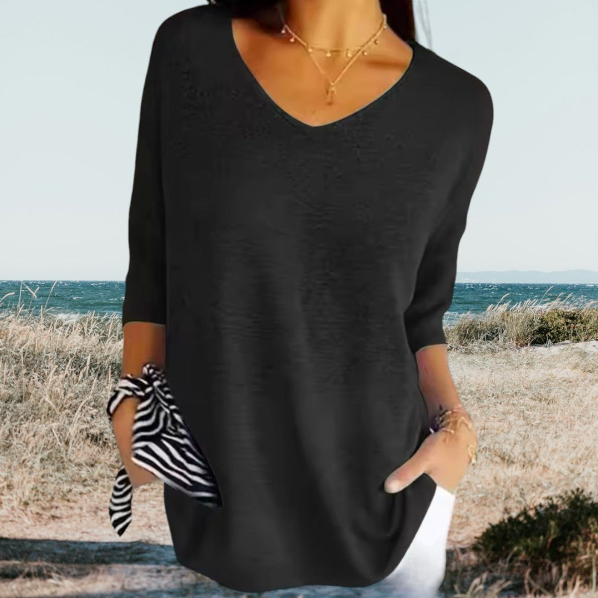 Maison Boulumi™ | Stilfuld V-Hals Casual Top