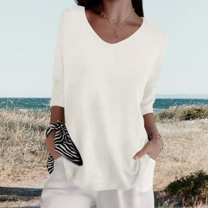 Maison Boulumi™ | Stilfuld V-Hals Casual Top